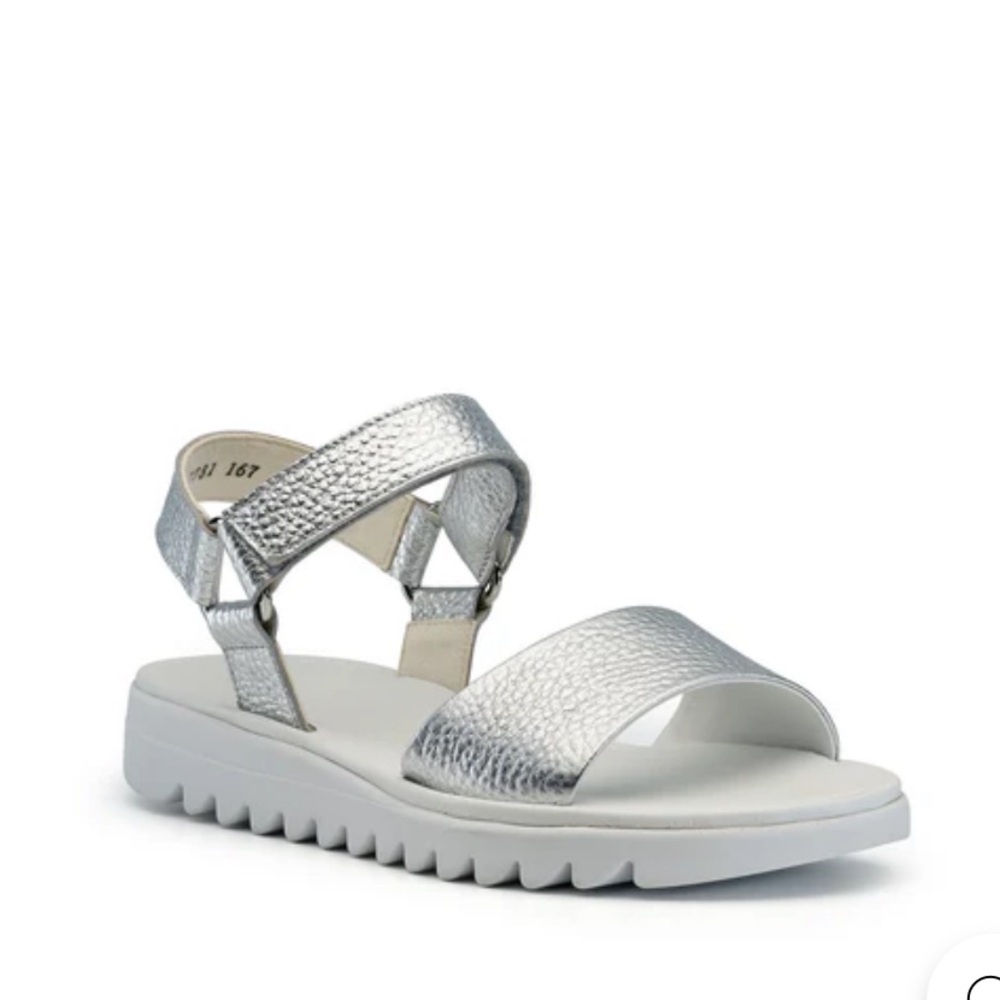 paul green
ADLEE SANDAL women size UK  4.5US 7 NEW
Color — Silver Metallic Serve